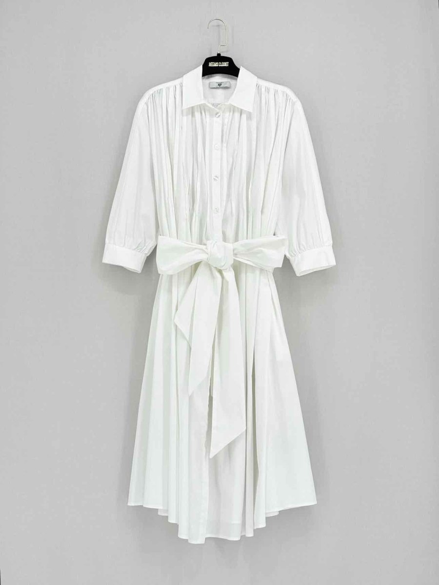 Pre - loved TWIN - SET White Size Medium Midi Dress at Reems Closet