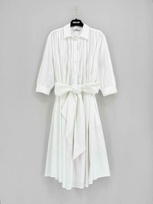 Pre - loved TWIN - SET White Size Medium Midi Dress at Reems Closet