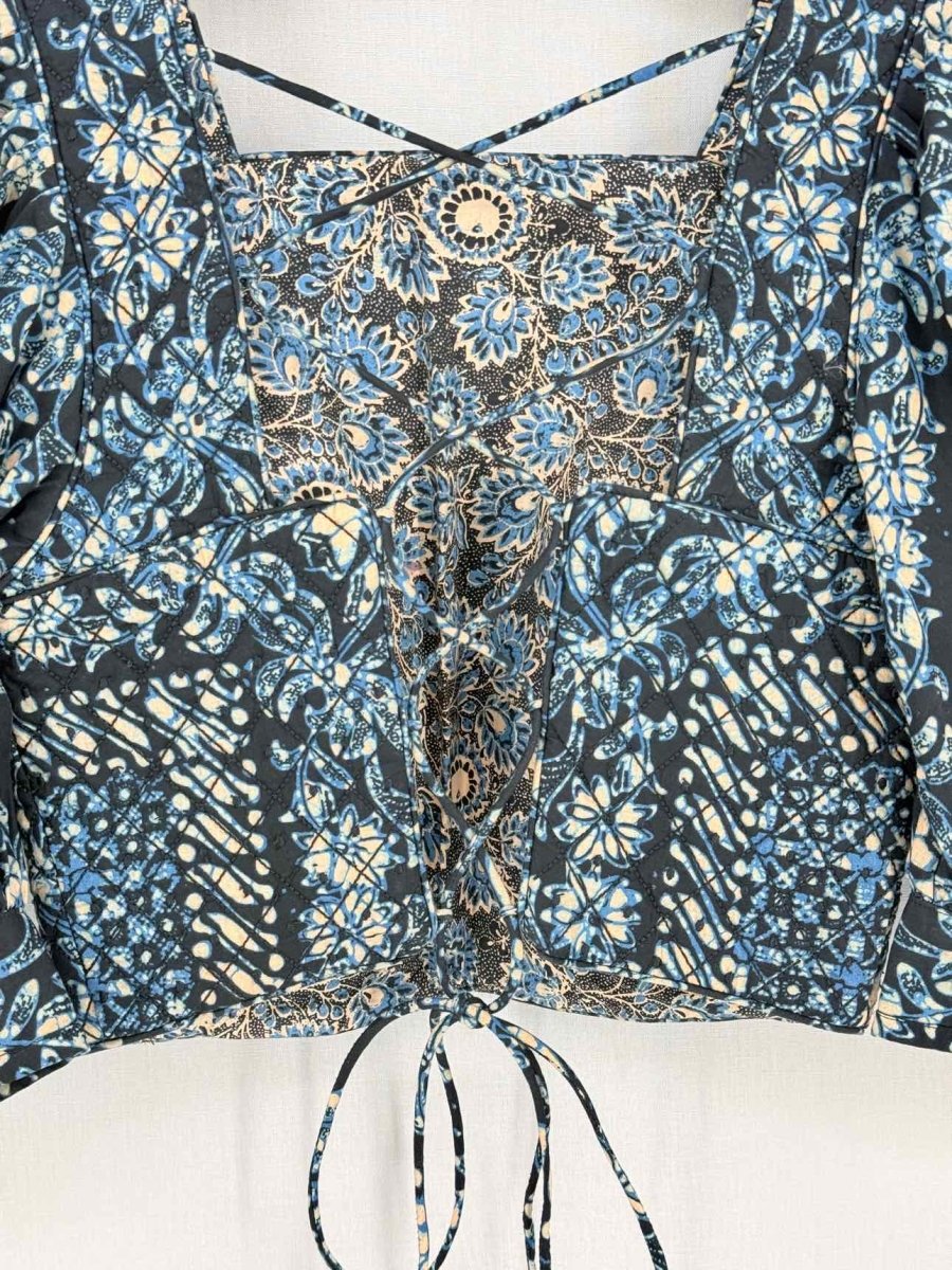 Pre - loved ULLA JOHNSON Anise Blue Multicolor Size Small Top at Reems Closet