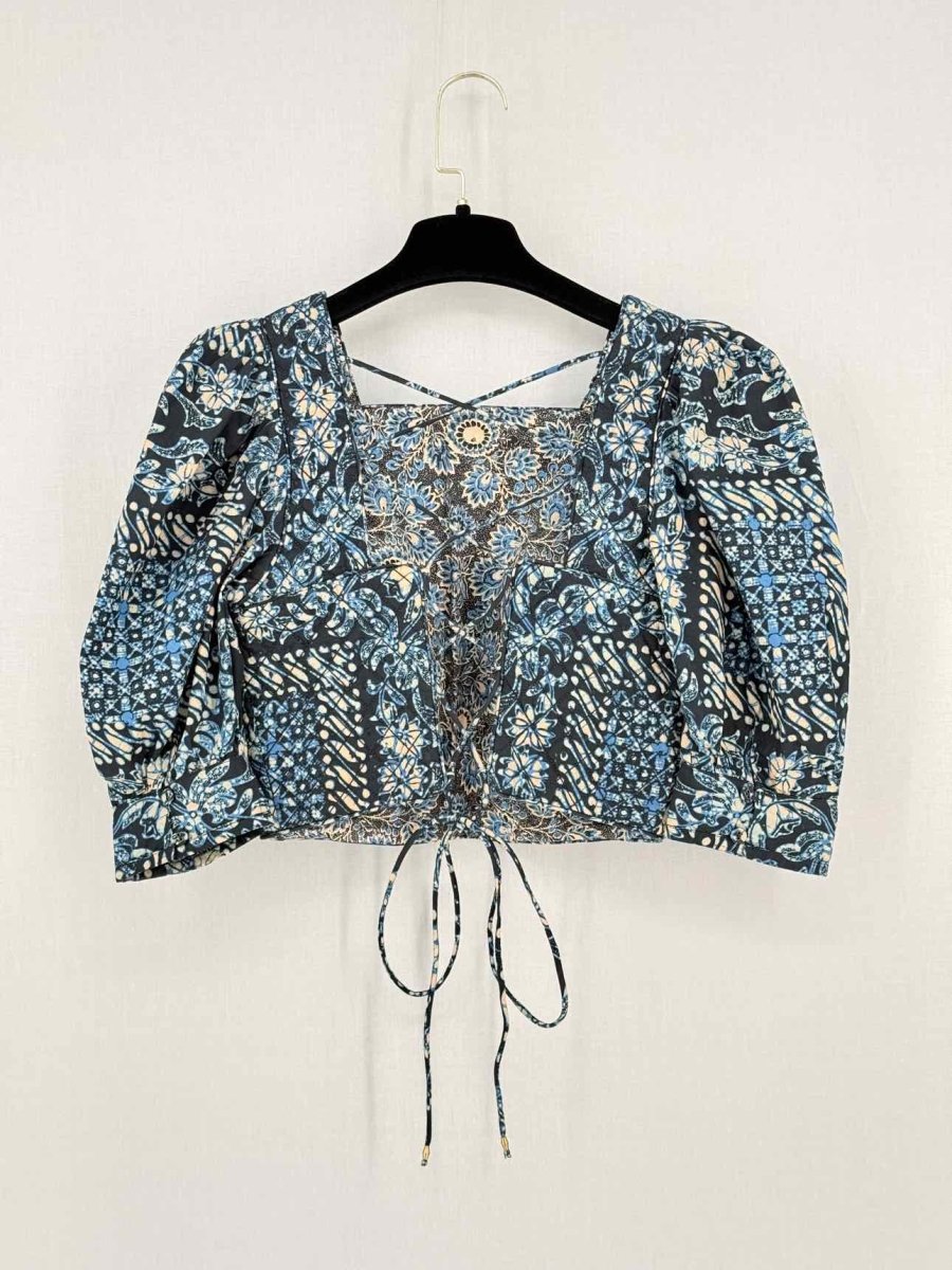 Pre - loved ULLA JOHNSON Anise Blue Multicolor Size Small Top at Reems Closet