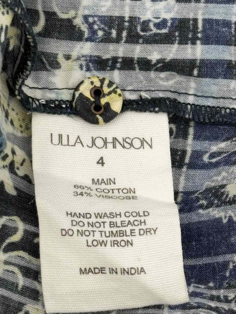 Pre - loved ULLA JOHNSON Black Multicolor Size US 4 Midi Dress at Reems Closet