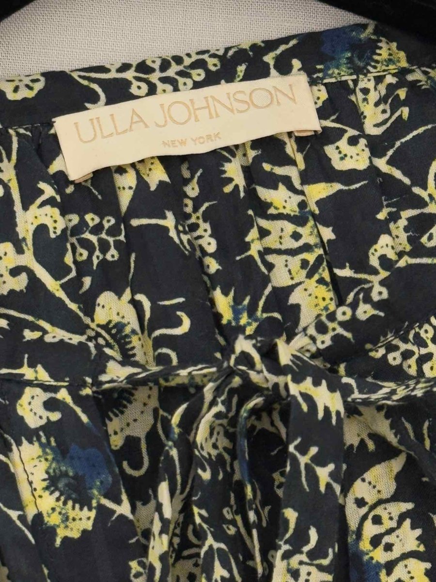 Pre - loved ULLA JOHNSON Black Multicolor Size US 4 Midi Dress at Reems Closet