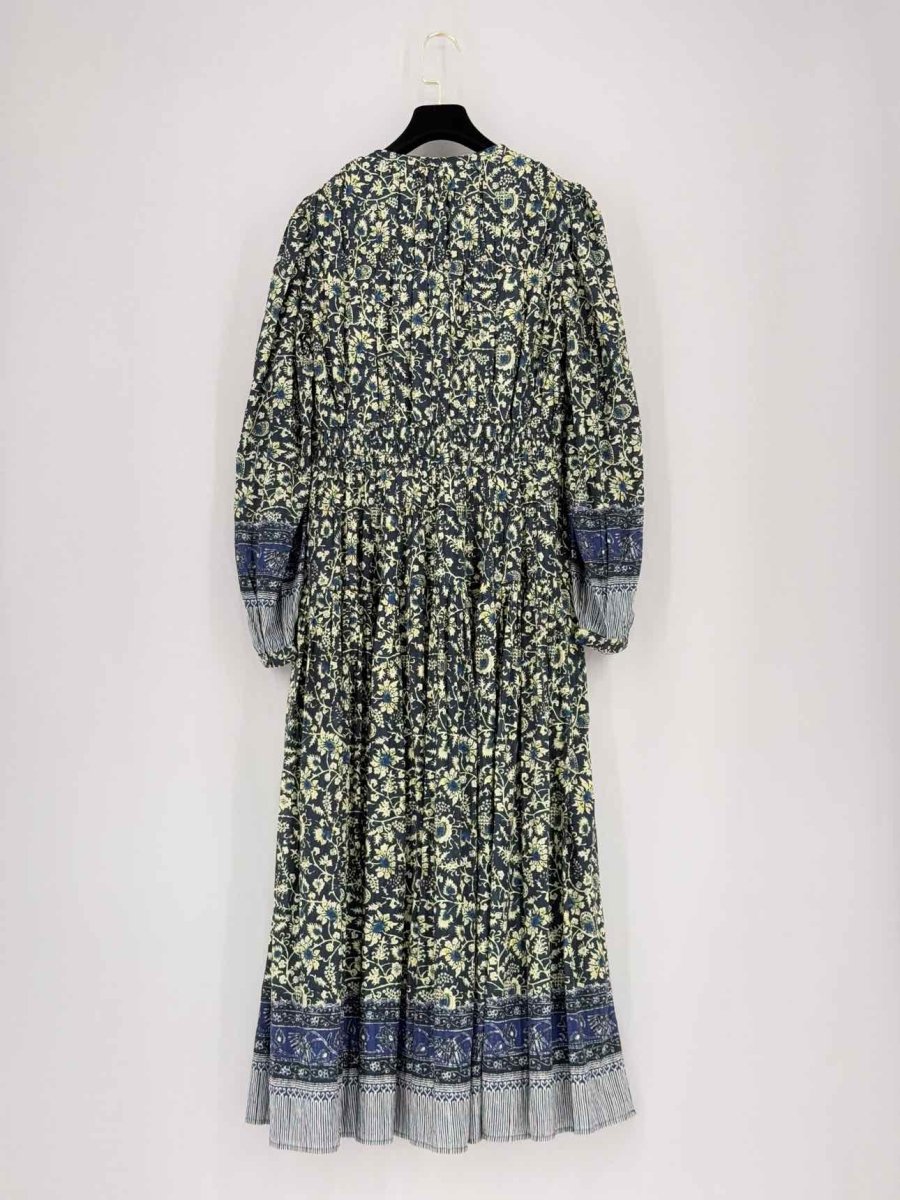 Pre - loved ULLA JOHNSON Black Multicolor Size US 4 Midi Dress at Reems Closet