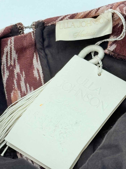 Pre - loved ULLA JOHNSON Brown & Burgundy Size US 6 Midi Dress at Reems Closet