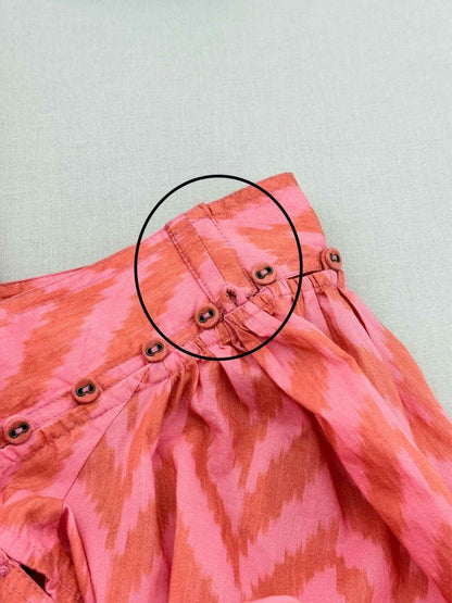 Pre - loved ULLA JOHNSON Orange & Pink Print Size US 4 Midi Dress at Reems Closet