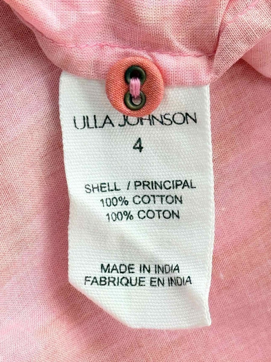 Pre - loved ULLA JOHNSON Orange & Pink Print Size US 4 Midi Dress at Reems Closet