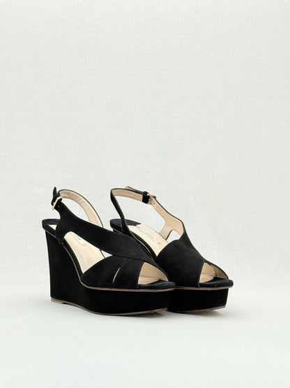 Pre - loved UTERQUE Black Size EU 41 Wedges at Reems Closet