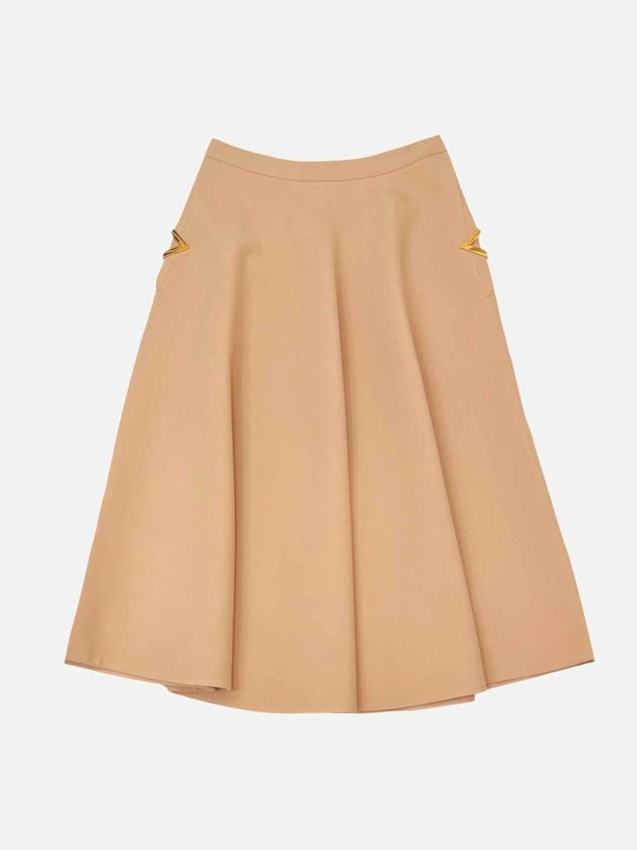 Pre - loved VALENTINO A - Line Peach Knee Length Skirt at Reems Closet