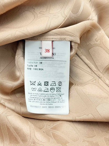 Pre - loved VALENTINO Beige Logo Print Size US 2 Shirt at Reems Closet