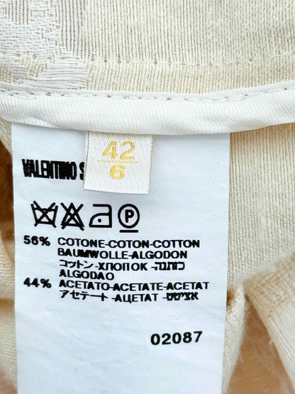 Pre - loved VALENTINO Beige & White Printed Size US 6 Outfit Set at Reems Closet