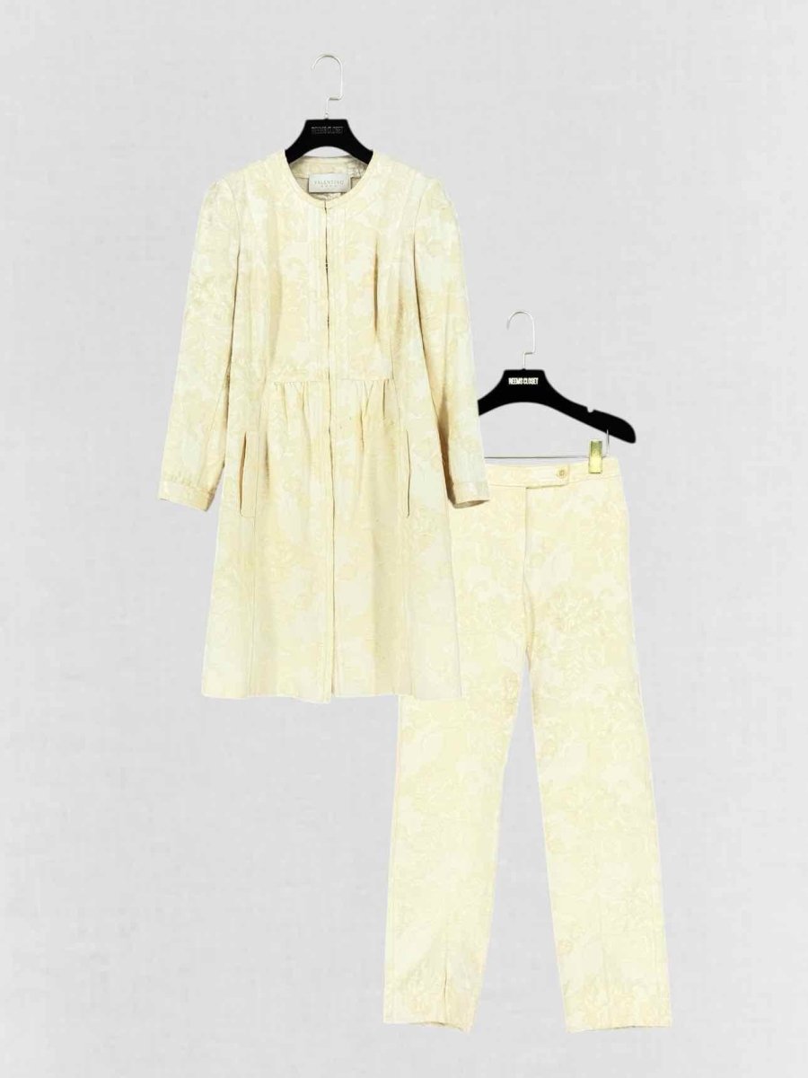 Pre - loved VALENTINO Beige & White Printed Size US 6 Outfit Set at Reems Closet