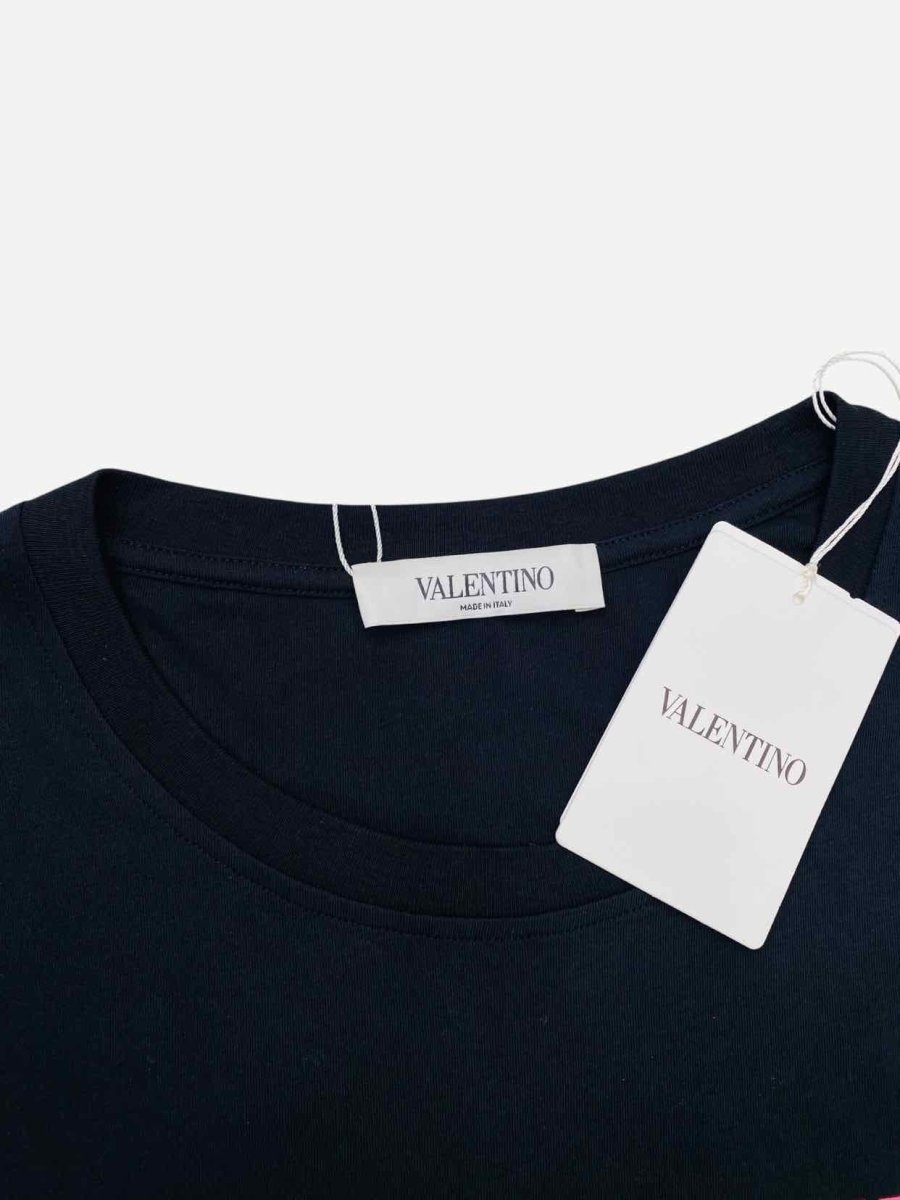 Pre - loved VALENTINO Black Logo T-shirt at Reems Closet