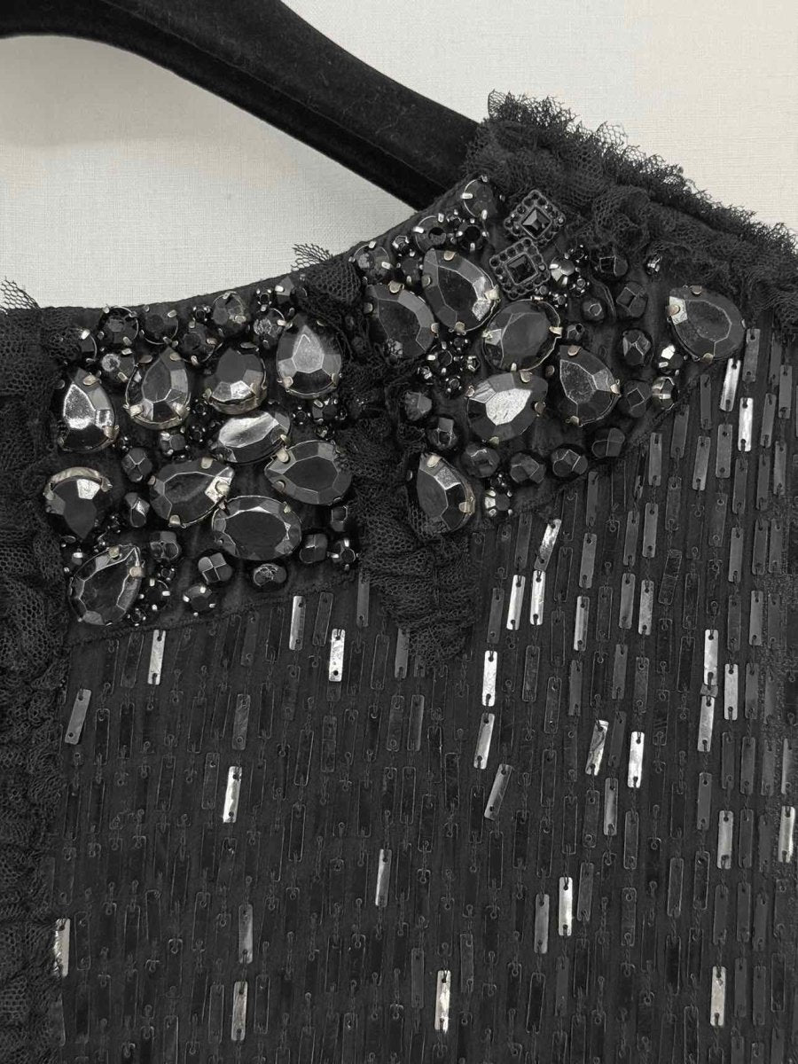 Pre - loved VALENTINO Black Pleated Size US 10 Knee Length Dress at Reems Closet