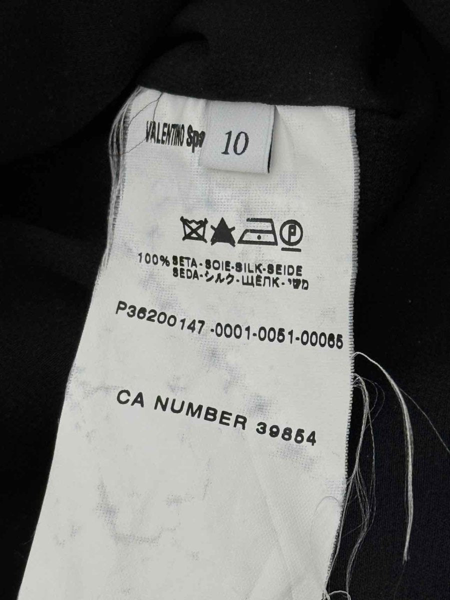 Pre - loved VALENTINO Black Pleated Size US 10 Knee Length Dress at Reems Closet