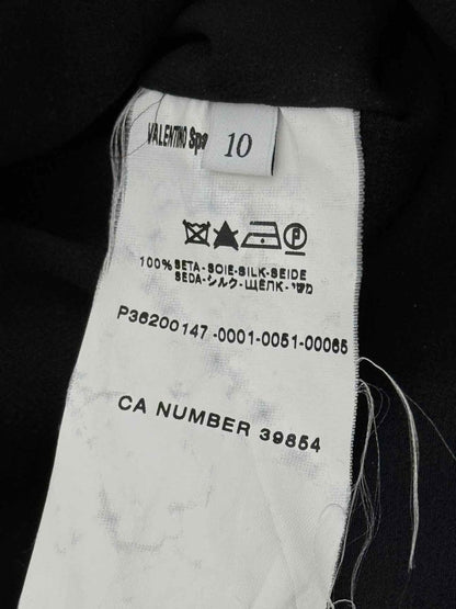 Pre - loved VALENTINO Black Pleated Size US 10 Knee Length Dress at Reems Closet