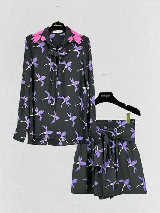 Pre - loved VALENTINO Black & Purple Size US 2/4 Outfit Set at Reems Closet