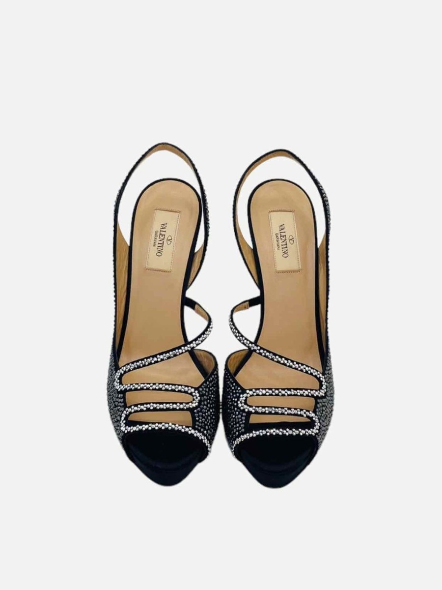 Pre - loved VALENTINO Black Slingbacks 40 at Reems Closet