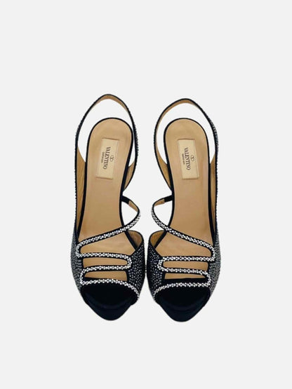 Pre - loved VALENTINO Black Slingbacks 40 at Reems Closet