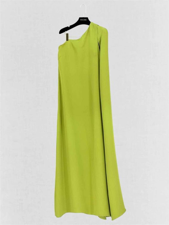 Pre-loved VALENTINO Cape Effect Green Size US 6 Long Dress at Reems Closet