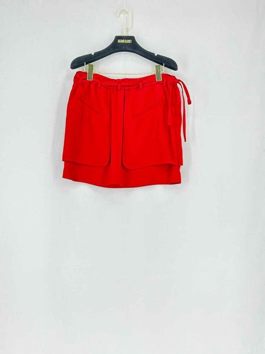 Pre - loved VALENTINO Cargo Red Size US 2 Mini Skirt at Reems Closet