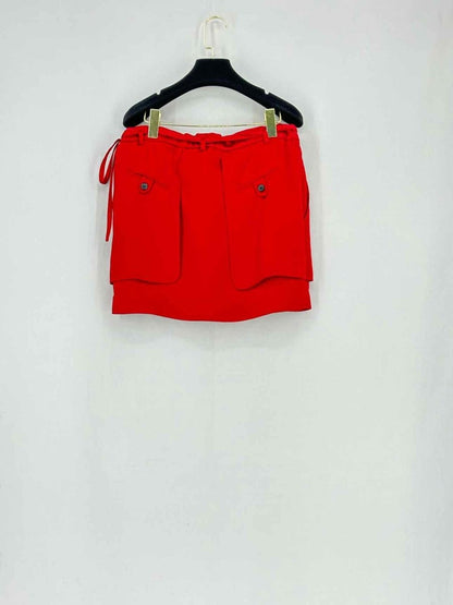 Pre - loved VALENTINO Cargo Red Size US 2 Mini Skirt at Reems Closet