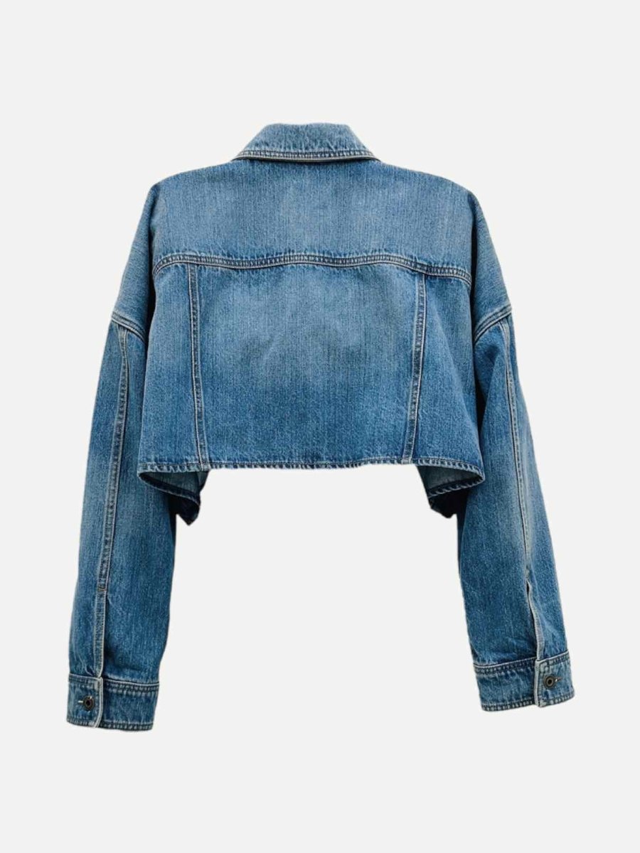 Pre - loved VALENTINO Denim Blue Cropped Jacket at Reems Closet