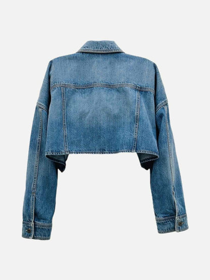 Pre - loved VALENTINO Denim Blue Cropped Jacket at Reems Closet