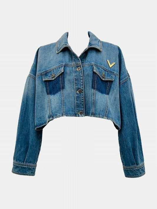 Pre - loved VALENTINO Denim Blue Jacket at Reems Closet