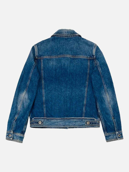 Pre - loved VALENTINO Denim Rockstud Blue Jacket at Reems Closet