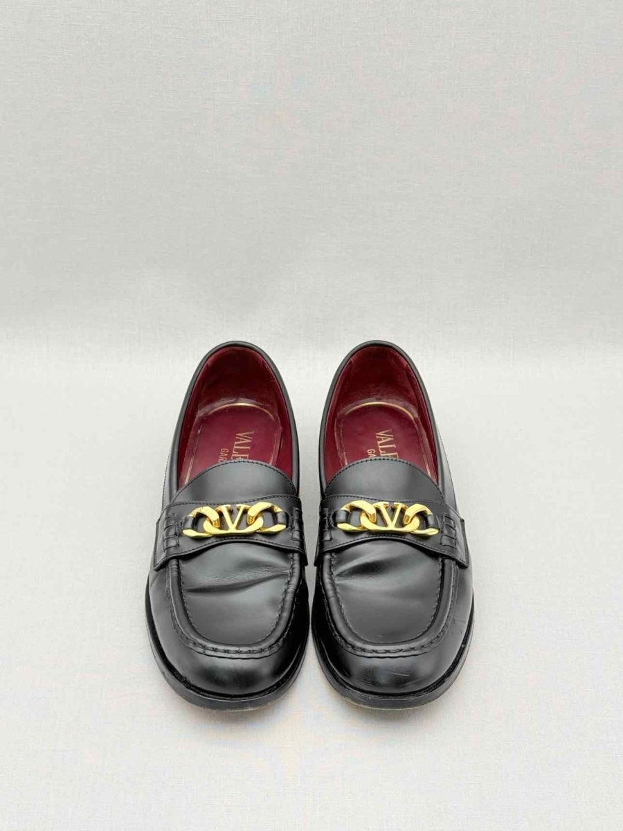 Pre - loved VALENTINO GARAVANI Black Size EU 39.5 Loafers at Reems Closet