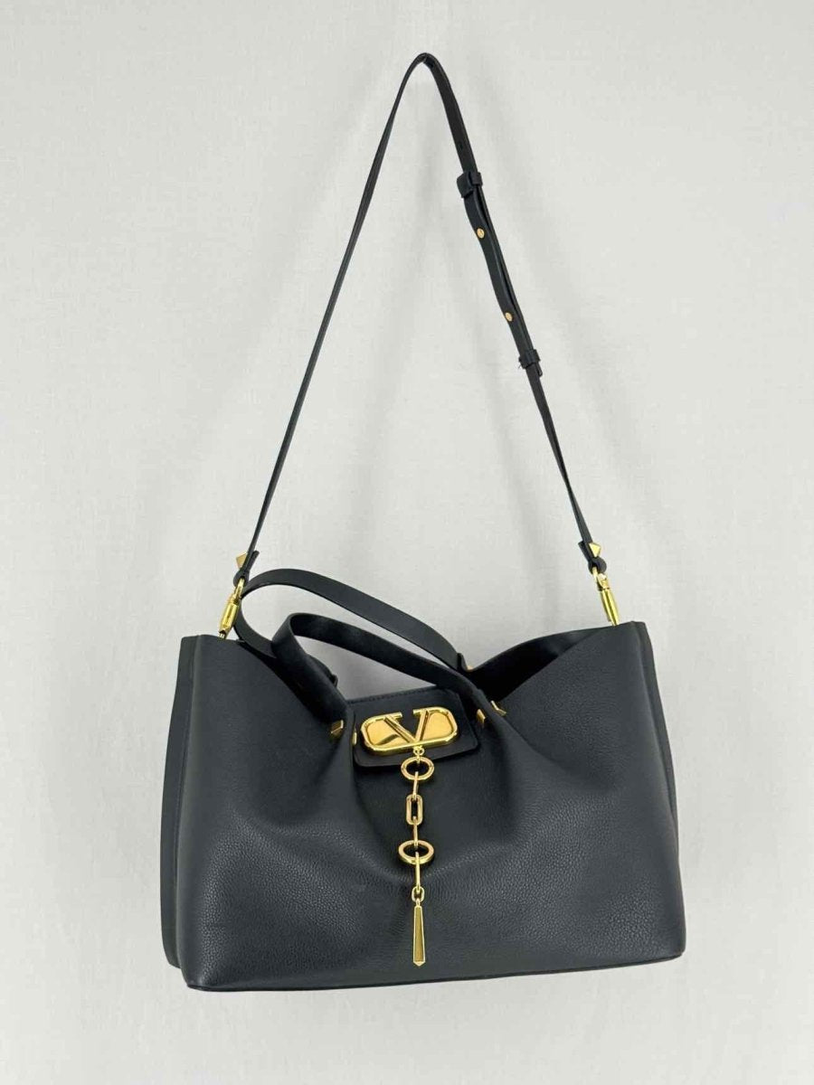Pre - loved VALENTINO GARAVANI Black Top Handle at Reems Closet