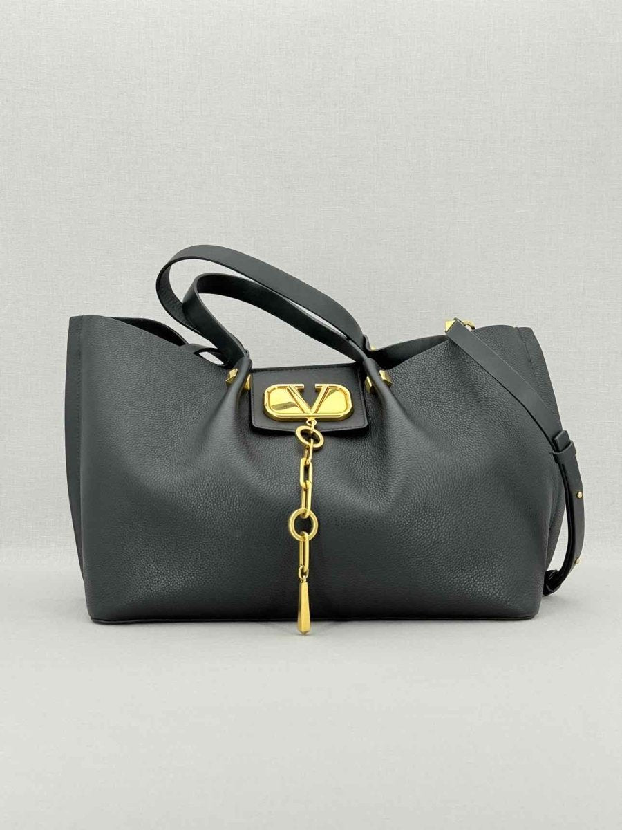 Pre - loved VALENTINO GARAVANI Black Top Handle at Reems Closet