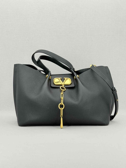 Pre - loved VALENTINO GARAVANI Black Top Handle at Reems Closet