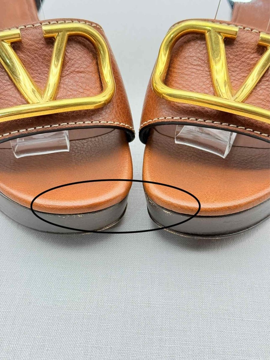 Pre - loved VALENTINO GARAVANI Brown Size EU 37 Platform Sandals at Reems Closet
