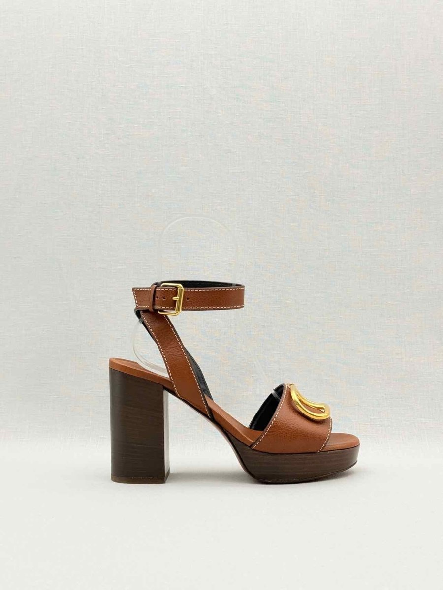 Pre - loved VALENTINO GARAVANI Brown Size EU 37 Platform Sandals at Reems Closet