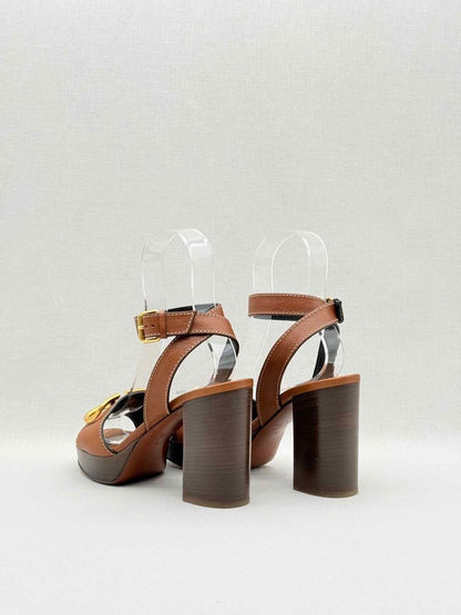 Pre - loved VALENTINO GARAVANI Brown Size EU 37 Platform Sandals at Reems Closet