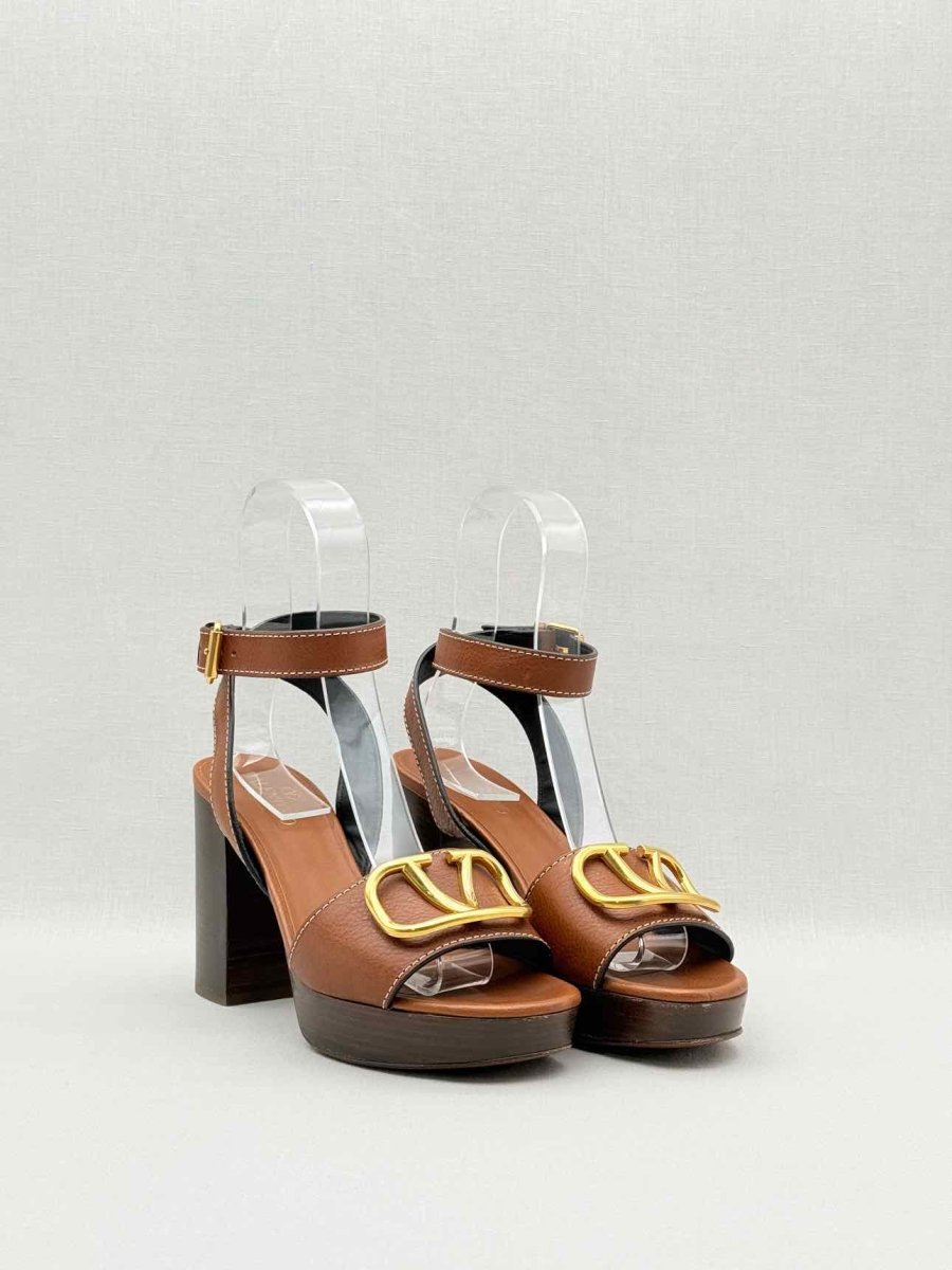 Pre - loved VALENTINO GARAVANI Brown Size EU 37 Platform Sandals at Reems Closet