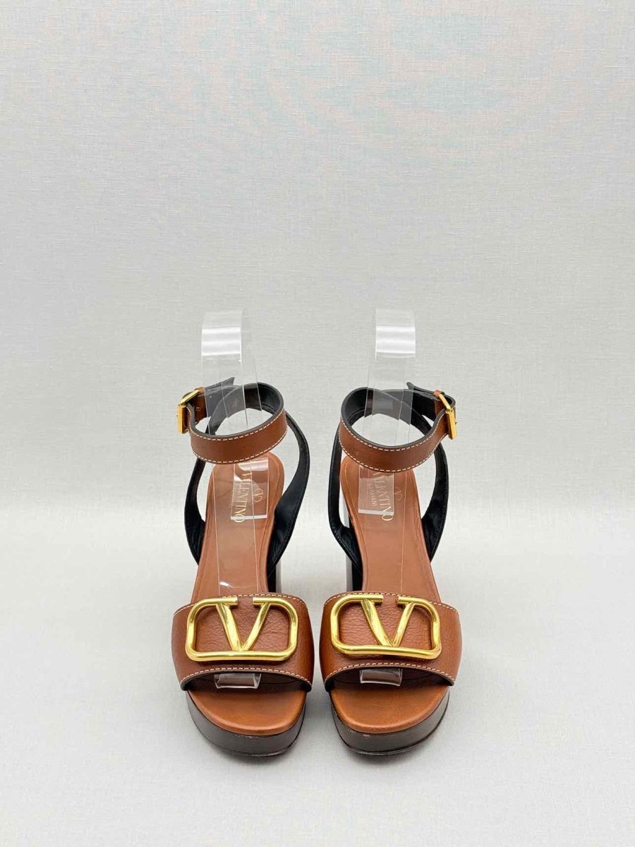 Pre - loved VALENTINO GARAVANI Brown Size EU 37 Platform Sandals at Reems Closet