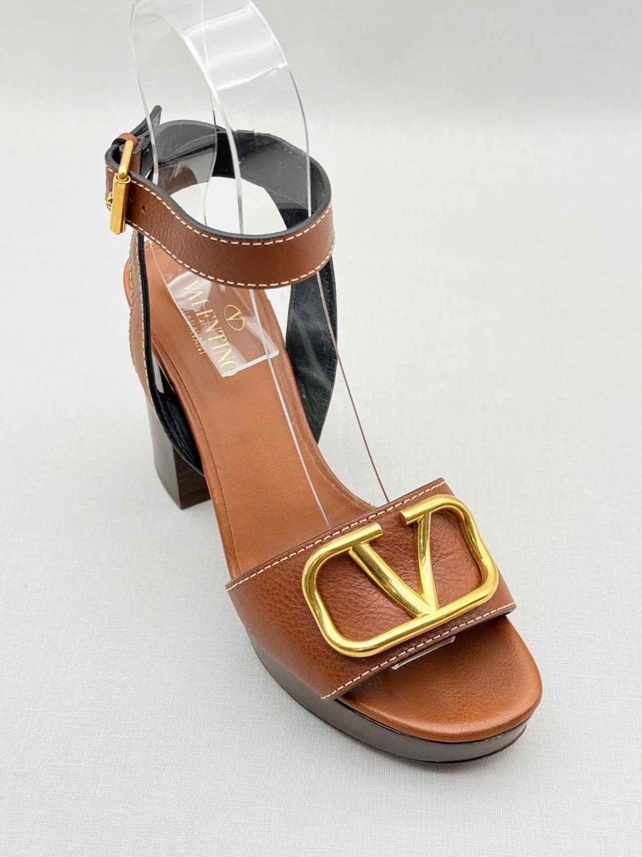 Pre - loved VALENTINO GARAVANI Brown Size EU 37 Platform Sandals at Reems Closet