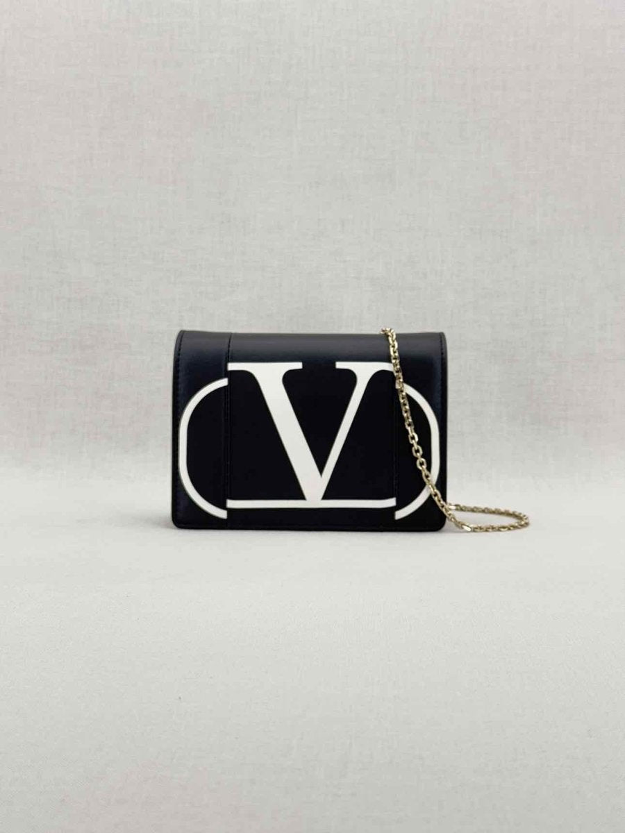 Pre - loved VALENTINO GARAVANI Escape V - logo Black Crossbody at Reems Closet