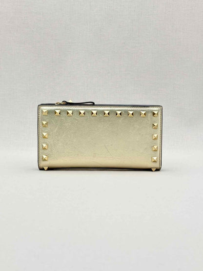 Pre - loved VALENTINO GARAVANI Gold Compact Wallet at Reems Closet