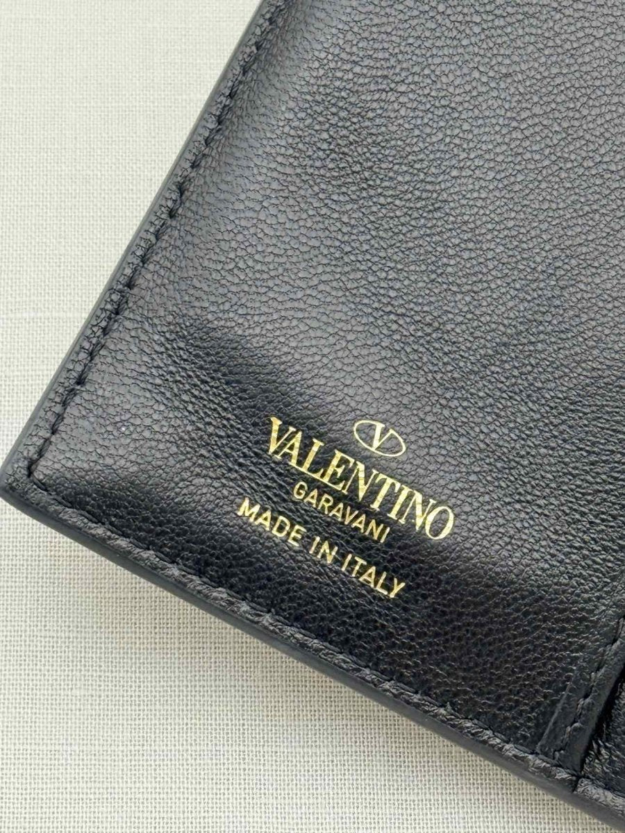 Pre - loved VALENTINO GARAVANI Gold Compact Wallet at Reems Closet