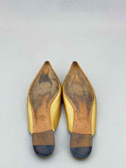 Pre - loved VALENTINO GARAVANI Gold Size EU 39 Flat Shoes at Reems Closet