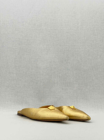 Pre - loved VALENTINO GARAVANI Gold Size EU 39 Flat Shoes at Reems Closet