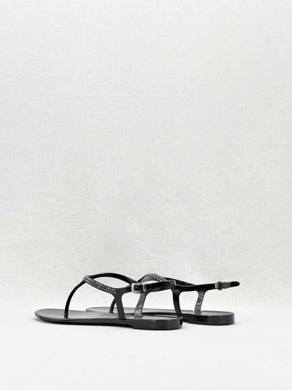 Pre - loved VALENTINO GARAVANI Jelly Thong Black Size EU 39 Sandals at Reems Closet