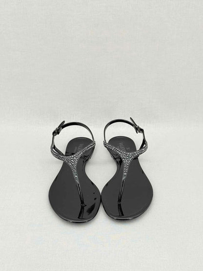 Pre - loved VALENTINO GARAVANI Jelly Thong Black Size EU 39 Sandals at Reems Closet