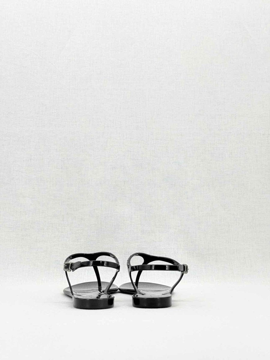 Pre - loved VALENTINO GARAVANI Jelly Thong Black Size EU 39 Sandals at Reems Closet