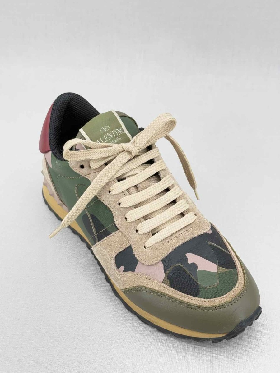 Pre - loved VALENTINO GARAVANI Khaki & Beige Size EU 37.5 Sneakers at Reems Closet