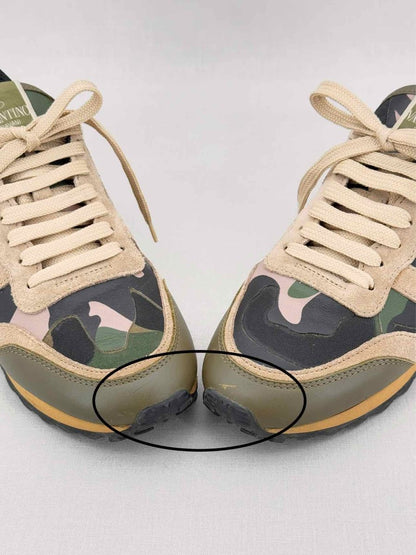 Pre - loved VALENTINO GARAVANI Khaki & Beige Size EU 37.5 Sneakers at Reems Closet