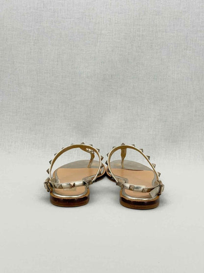 Pre - loved VALENTINO GARAVANI Metallic Gold Size EU 39.5 Sandals at Reems Closet